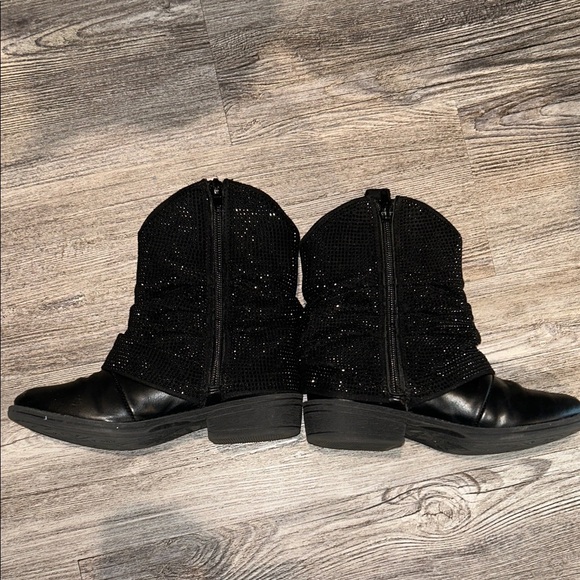 Steve Madden Lassy Little Girl Black Sparkle Ankle Boots Size Kids 13 - Picture 7 of 8